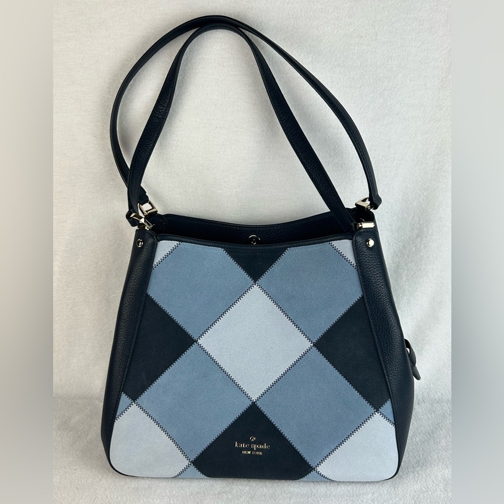 Kate Spade 
Elegant Navy Blue Leather Tote Bag